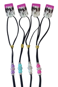 Utstillingskobbel i nylon med perler - 6mm/120cm