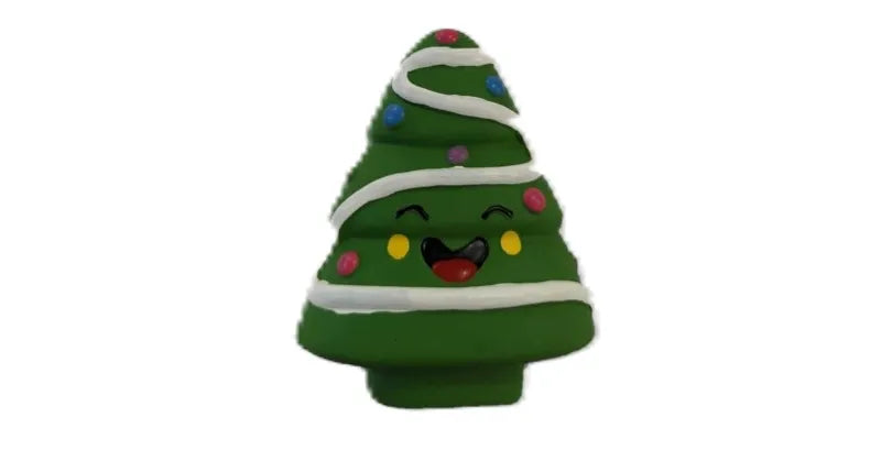 Hundeleke i gummi, Juletre m/pip 12cm