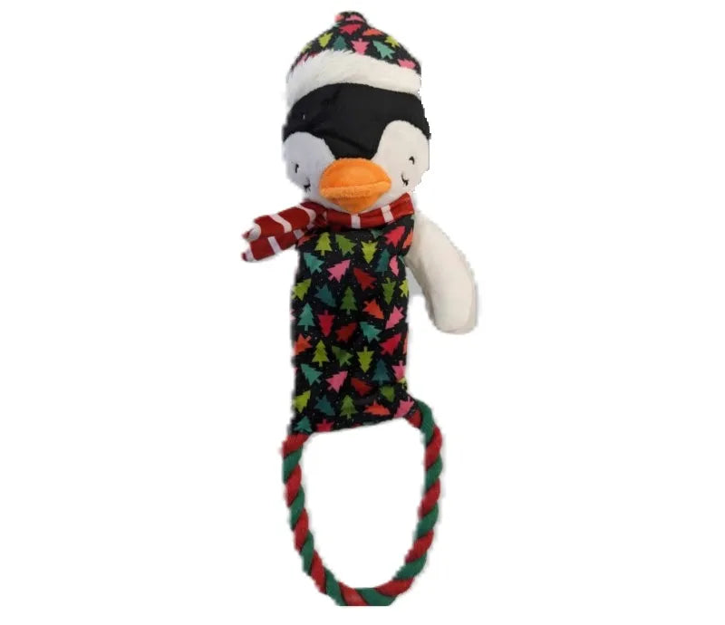 Juleleke m/tau, plysj, knitring og pip 37cm, 6pk