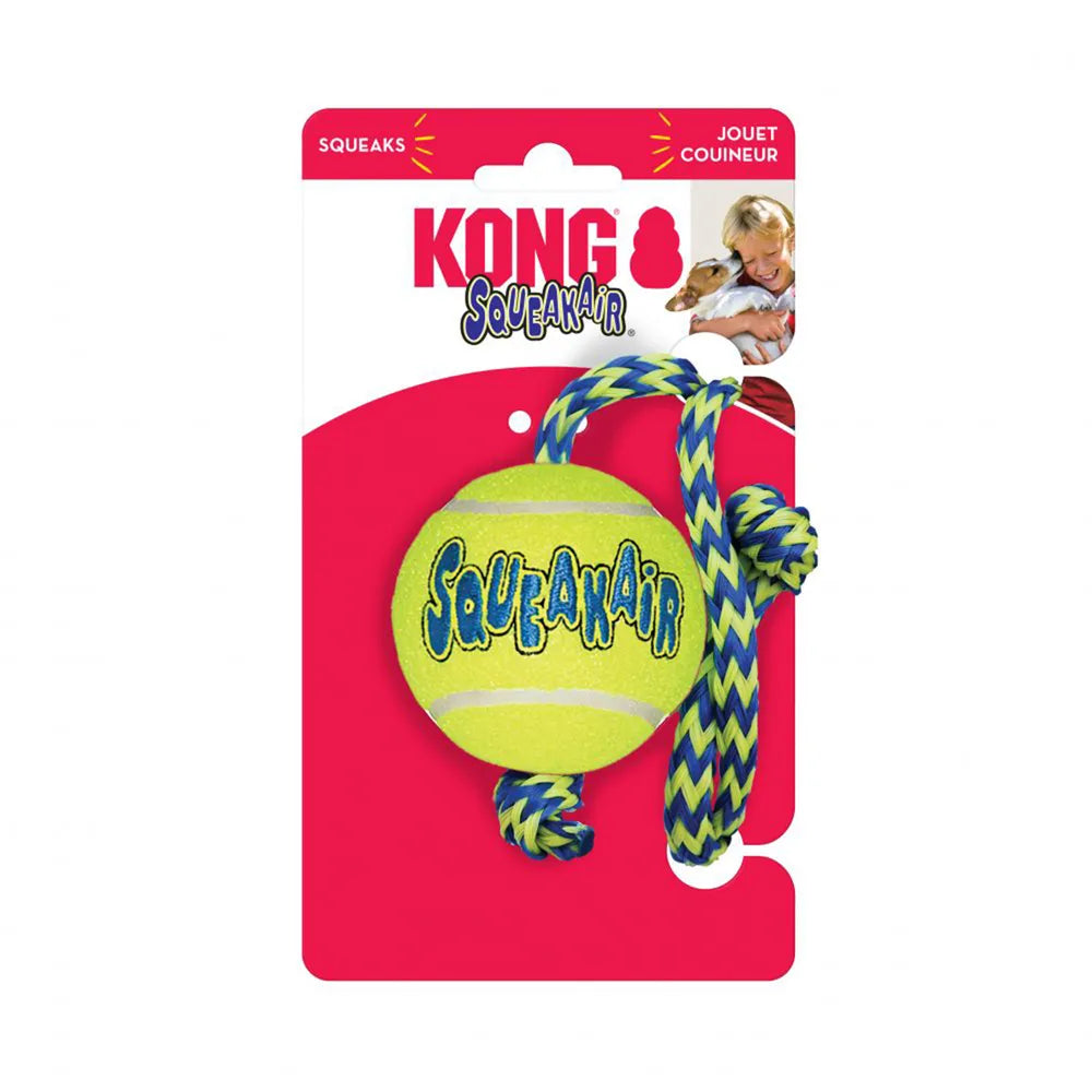 KONG SqueakAir Ball med tau